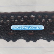 Кружево лен 2.5 см., (черный)